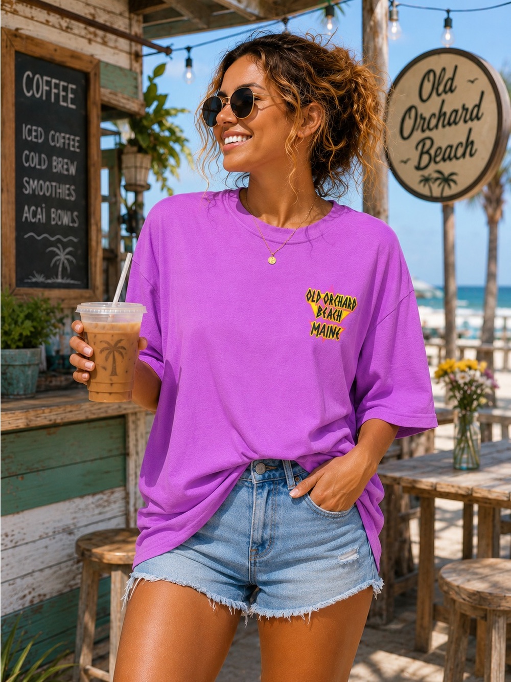 NWOT Gildan Old Orchard Beach Maine Graphic Tee Oversized Souvenir Shirt XL